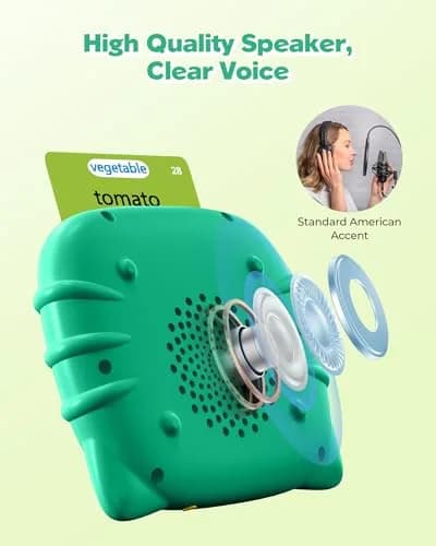 Airbition Talking Flash Cards for Toddlers 1-4 Years, Green | Montessori Language Learning Device with 224 Words thumbnail 5