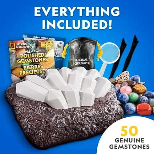 National Geographic Gigantic Gemstone Dig Kit with 50 Real Gemstones | STEM Toy for Kids thumbnail 5