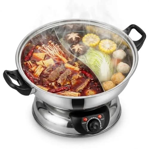 Sonya 5 Electric Dual-Sided Hot pot 30cm | Stainless Steel Shabu Shabu for Family & Entertaining thumbnail 6