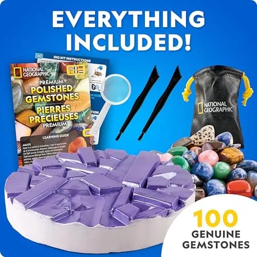 National Geographic Gigantic Gemstone Dig Kit with 100 Real Gems | STEM Learning Toy for Kids thumbnail 5