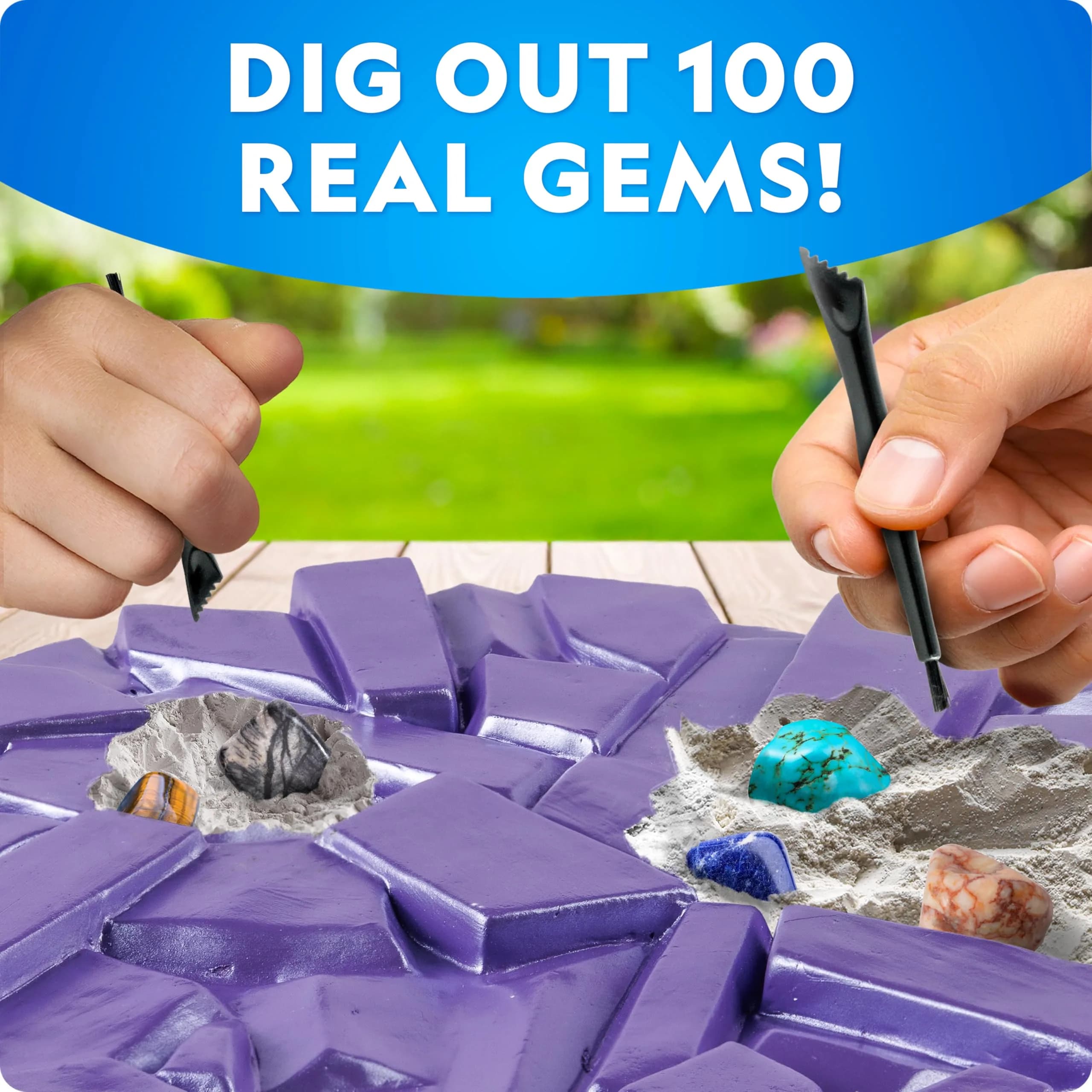 National Geographic Gigantic Gemstone Dig Kit with 100 Real Gems | STEM Learning Toy for Kids - view 2