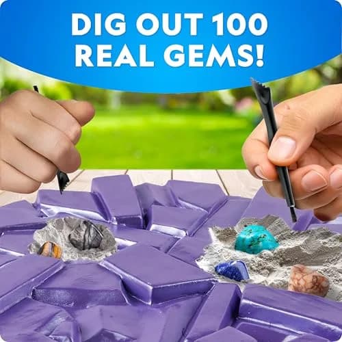 National Geographic Gigantic Gemstone Dig Kit with 100 Real Gems | STEM Learning Toy for Kids thumbnail 2