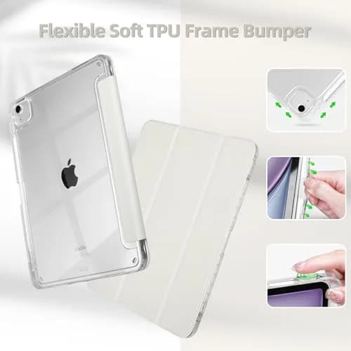 MOROCK Slim Case for iPad Air 13 Inch M4/M3/M2 & iPad Pro 12.9 Inch 6th/5th Gen. with Pencil Holder, White thumbnail 6