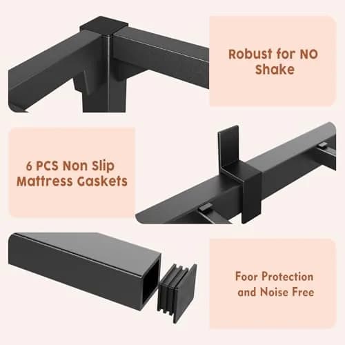SLEKVERSA Twin Bed Frame 14 Inch High Platform with Storage Support Steel Support thumbnail 5
