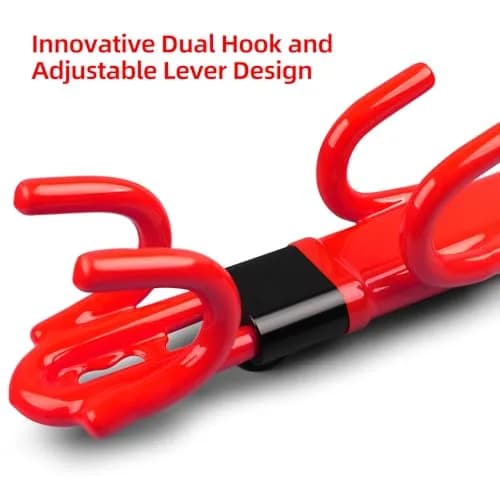NOEAIKE Heavy Duty Steering Wheel Lock with 2 Keys | Adjustable Carbon Steel Anti-Theft Device for Cars (Red, 1.83 kg) thumbnail 6
