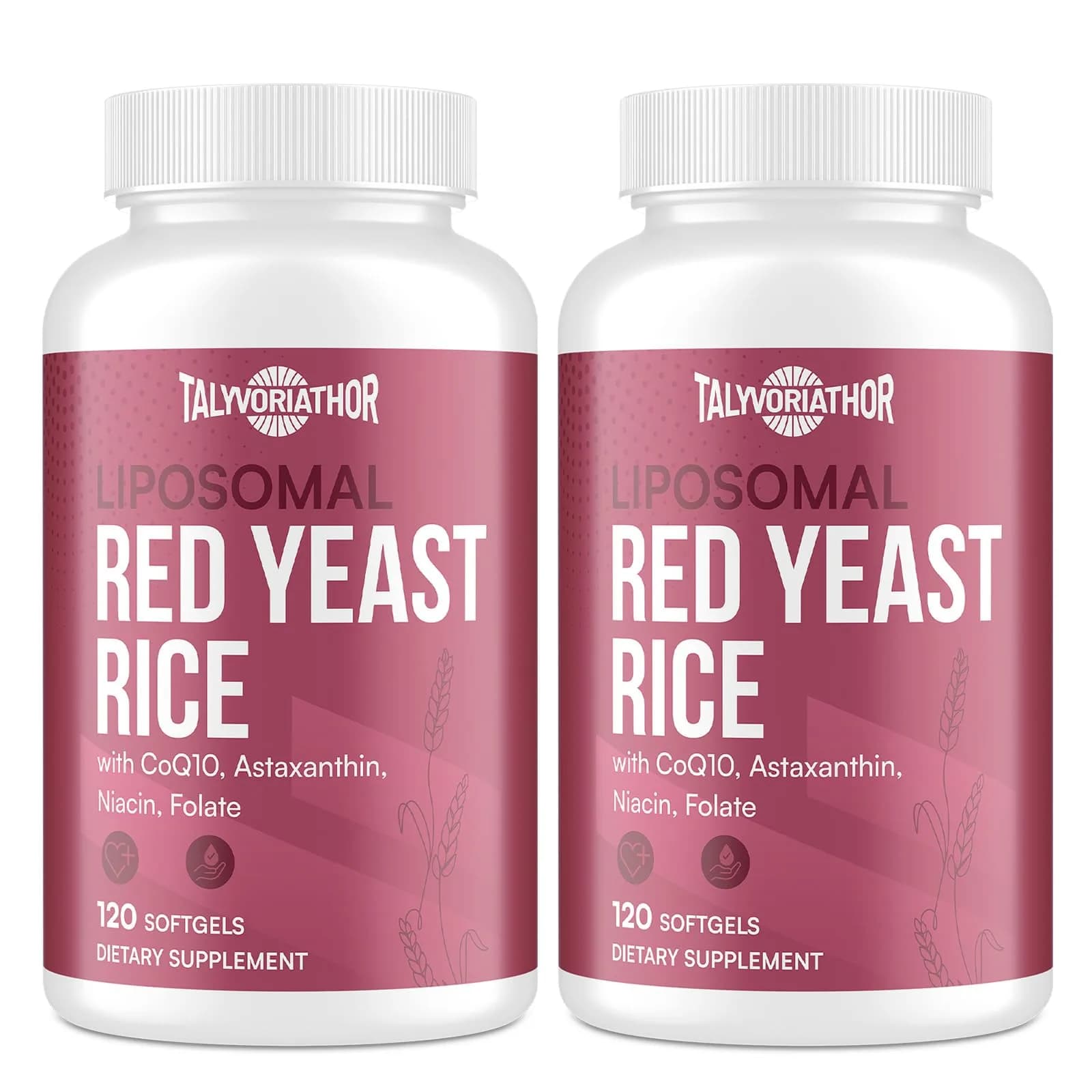 Talyvorlathor Liposomal Red Yeast Rice 1200mg with CoQ10 & Astaxanthin | Cholesterol Support & High Absorption — Softgel