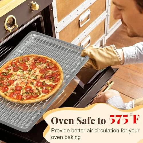 LIEMAND 2 PCS Grid Wire Baking Cooling Racks 25cm x 40cm (10" x 16") | Oven Safe Stainless Steel Cooling Rack for Baking & Roasting thumbnail 5