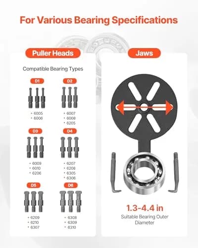 VEVOR 21-in-1 Bearing Puller Set | Heavy Duty 3-Jaw Disassembly Tool for Automotive Bearings thumbnail 3