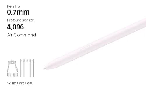 yelzoolny Galaxy Tab S9 FE S Pen Replacement Lavender | Air Command, Magnetic Attraction, Precision Tip thumbnail 2