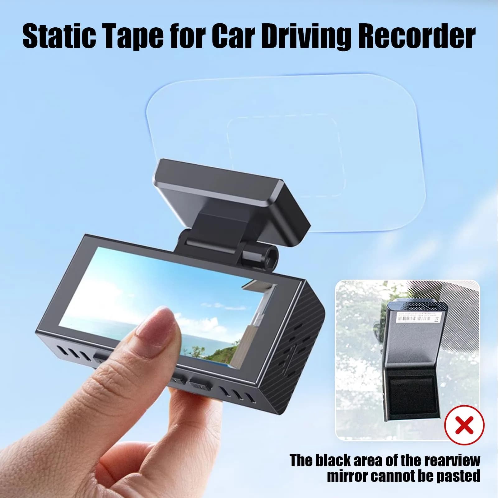 GUGUMO 16-Pack Dash Cam Windshield Sticker Kit with 2 Sizes | Static Cling for Secure HUD Mounting - view 4