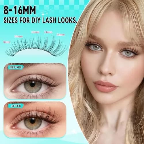 AMZGIRL Natural Lash Clusters Kit, Waterproof&Soft, DIY Lash Extension Kit thumbnail 4