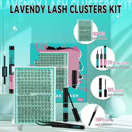 AMZGIRL Natural Lash Clusters Kit, Waterproof&Soft, DIY Lash Extension Kit thumbnail 3