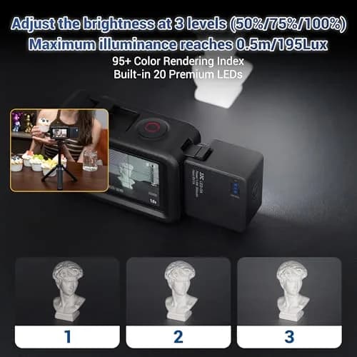 JJC Magnetic LED Light for DJI Osmo Action 5Pro 4 3 | Waterproof, SOS Mode, Rechargeable thumbnail 3