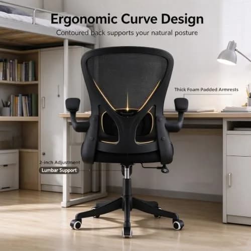 SICHY AGE Ergonomic Office Desk Chair High Back Mesh | Adjustable Lumbar & Flip-Up Armrests thumbnail 6
