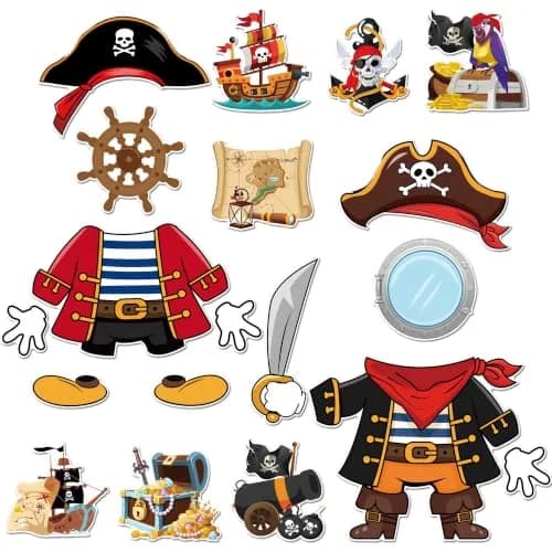 HemerVows 19 Pcs Pirate Dress-Up Cruise Door Magnets | Waterproof & Reusable thumbnail 1