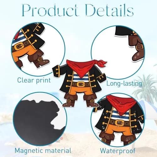 HemerVows 19 Pcs Pirate Dress-Up Cruise Door Magnets | Waterproof & Reusable thumbnail 3