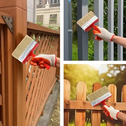 Hoolerry 5 Pcs Assorted Paint Brushes Set | 3" (70mm) to 6" (150mm) for Deck, Walls, Fences thumbnail 6