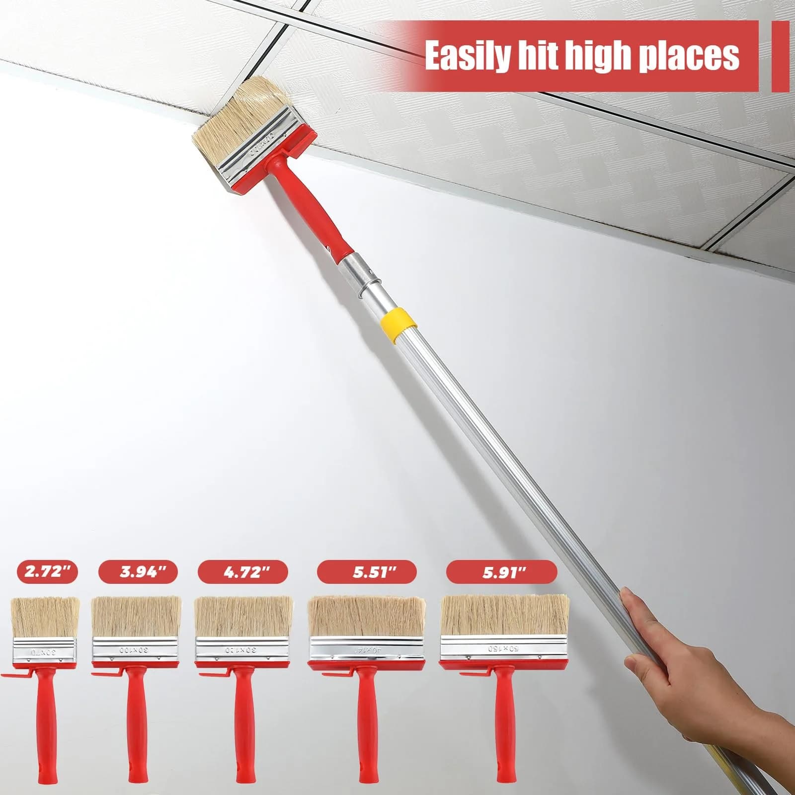 Hoolerry 5 Pcs Assorted Paint Brushes Set | 3" (70mm) to 6" (150mm) for Deck, Walls, Fences - view 3