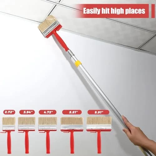 Hoolerry 5 Pcs Assorted Paint Brushes Set | 3" (70mm) to 6" (150mm) for Deck, Walls, Fences thumbnail 3