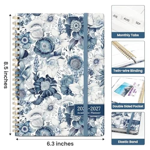 Taja Academic Planner 2026-2027, Jul 2026-Jun 2027 Monthly & Weekly Planner, 16 cm x 21.6 cm (6.3" x 8.5") | Spiral Bound Hardcover Organizer thumbnail 4