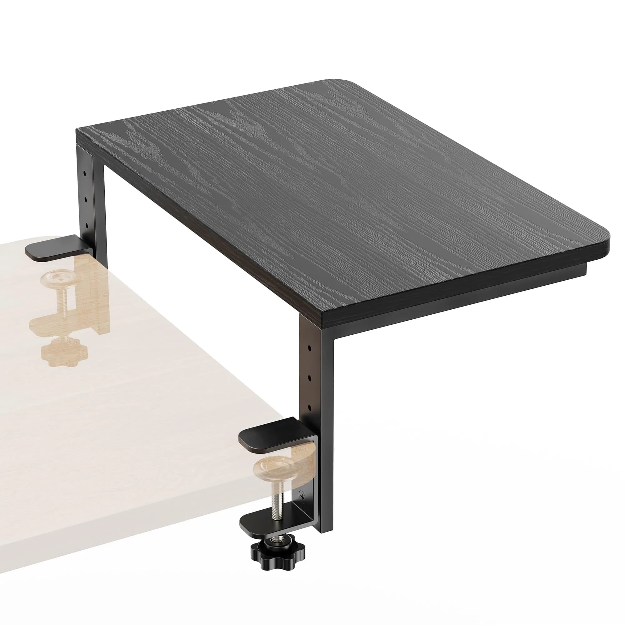 ART-GIFTREE Clamp-On Desk Shelf 15-inch Black | Heavy Duty Monitor Riser with Arm Support — 15in Black
