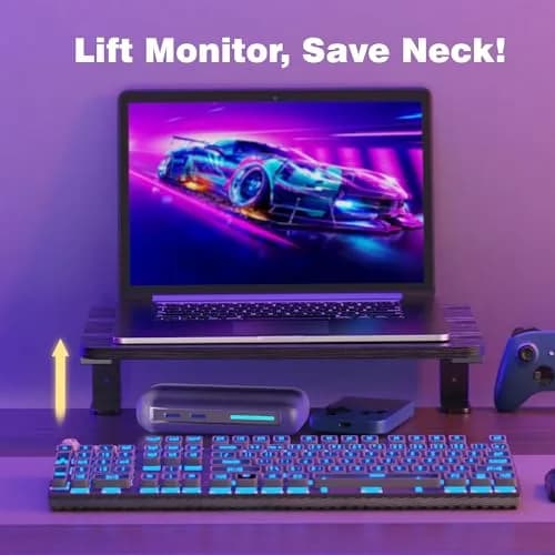 ART-GIFTREE Clamp-On Desk Shelf 15-inch Black | Heavy Duty Monitor Riser with Arm Support thumbnail 2