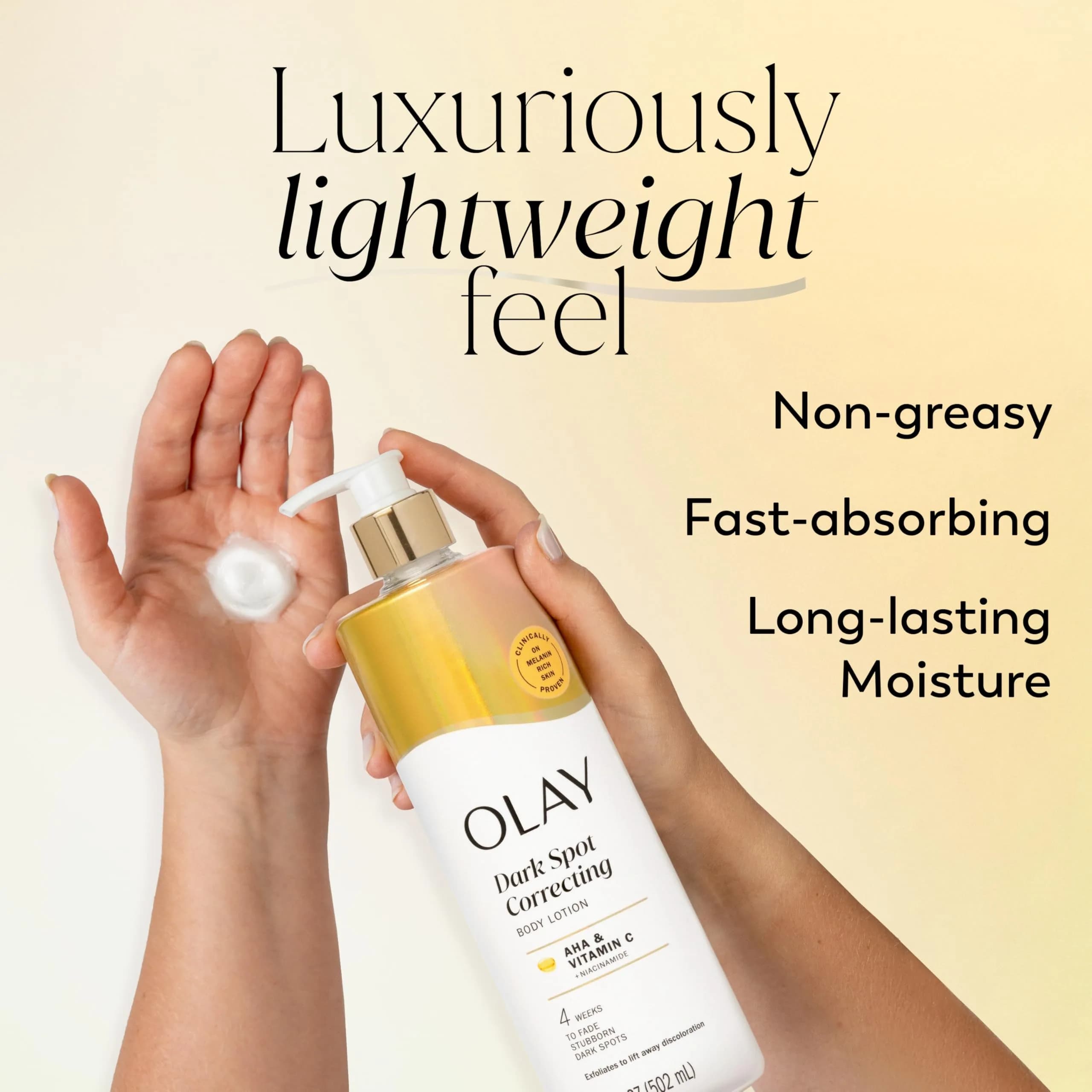 Olay Tone Enhancing Body Lotion with AHA Serum 502ml (17 fl oz) | Fades Dark Spots & Hydrates thumbnail 2