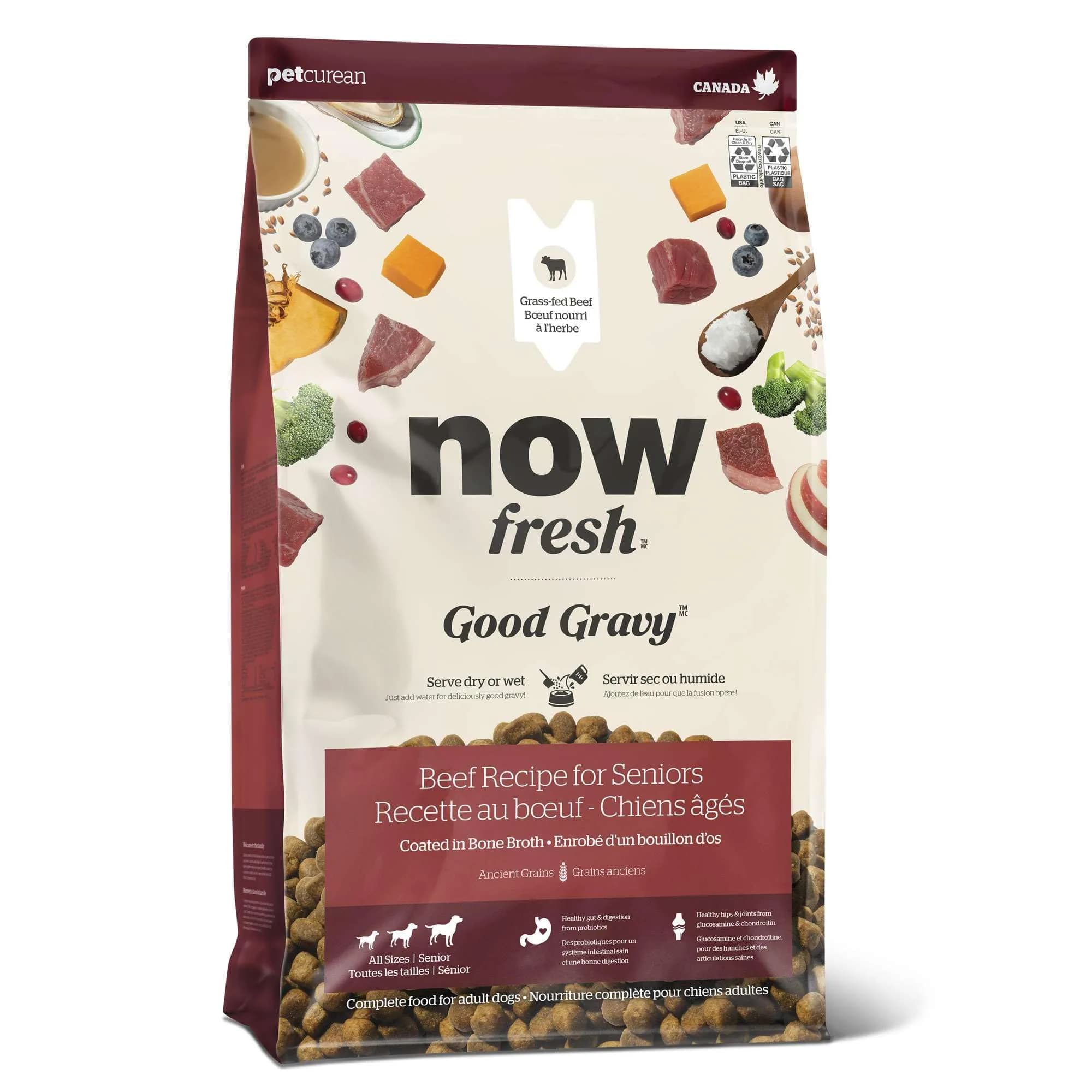 Now Fresh Good Gravy All Breed Senior Dry Dog Food, Grass-Fed Beef, 3.5 lb | Supports Joint & Weight