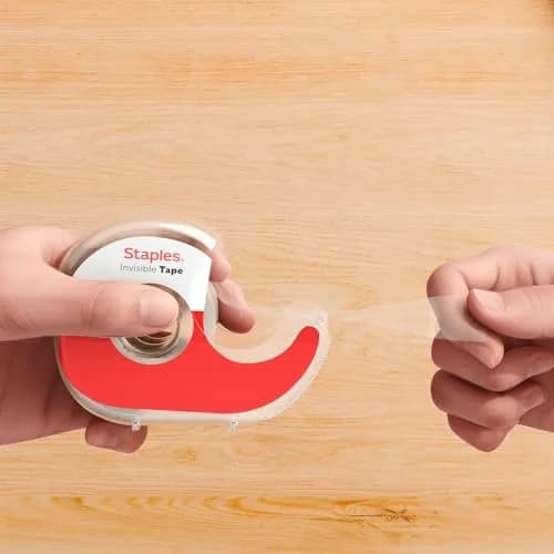 Staples Invisible Clear Tape with Dispenser 0.75in x 18yds | Seamless Office Adhesive thumbnail 3
