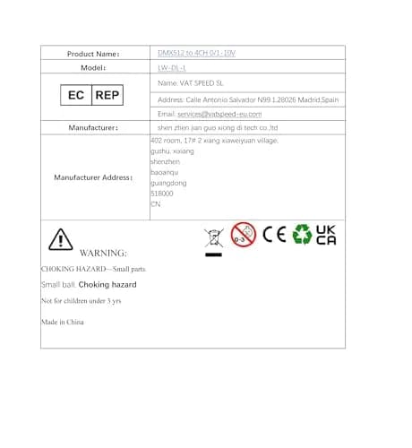 Nutbro DMX512 to 4CH 0-10V Analog Signal LED Dimmer RGB/RGBW Controller 4-Channel Dimmer thumbnail 5