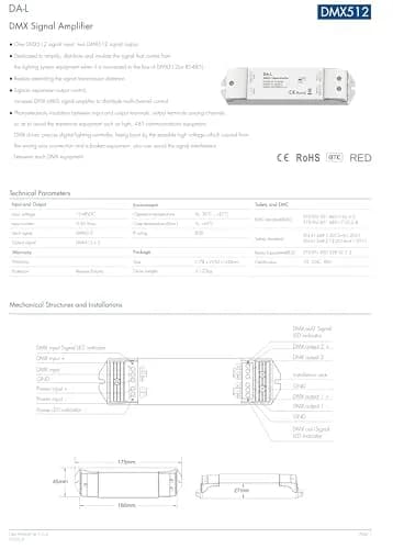Nutbro DMX512 to 4CH 0-10V Analog Signal LED Dimmer RGB/RGBW Controller 4-Channel Dimmer thumbnail 2