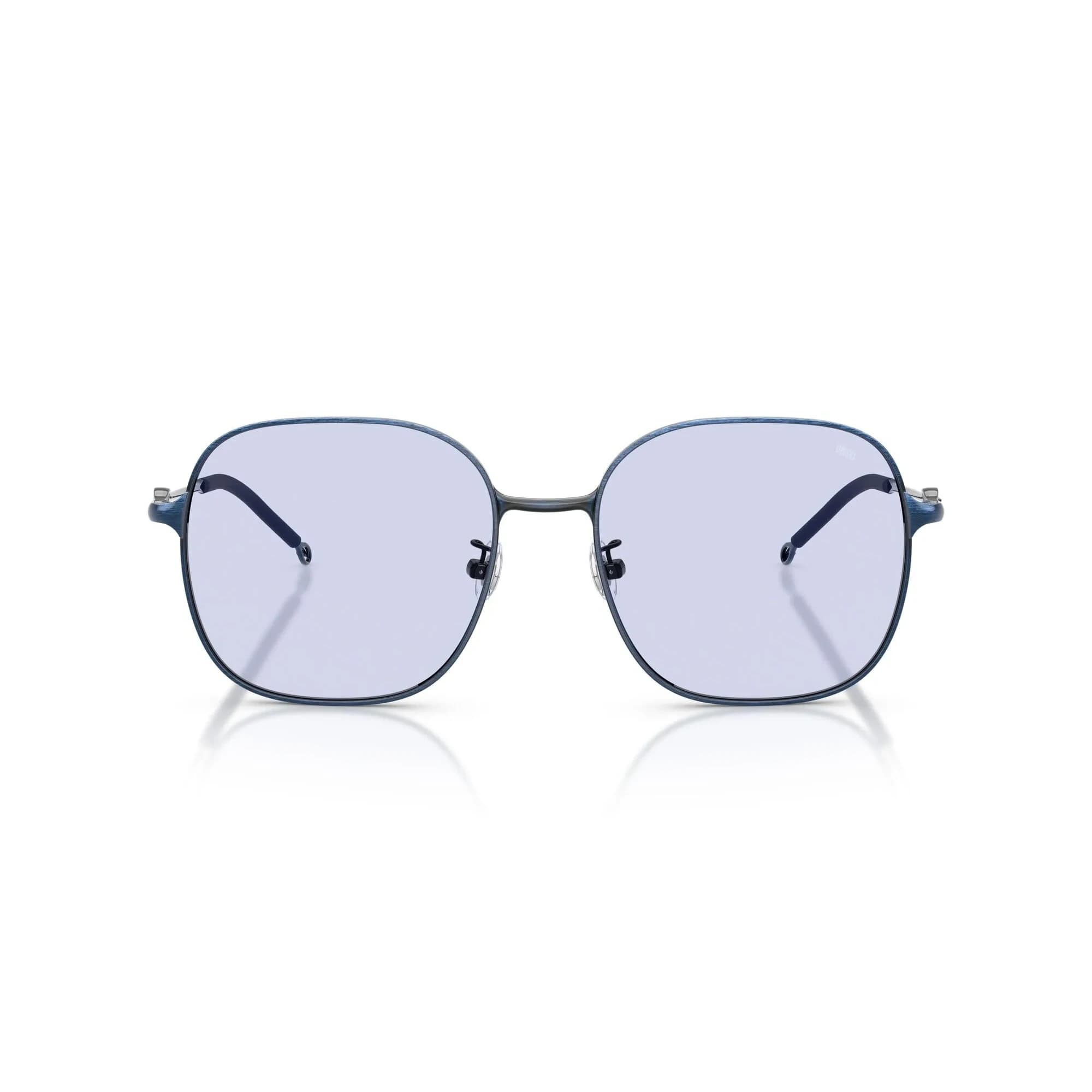 Diesel DL1010D Square Sunglasses Shiny Gunmetal/Grey Gradient 58 mm | 100% UV Protection — Brushed Antique Blue/Light Blue