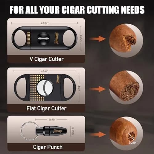Tesonway Cedar Wood Cigar Humidor with Glass Top & Digital Hygrometer, 20-45 Cigar Capacity | Imported for India thumbnail 6