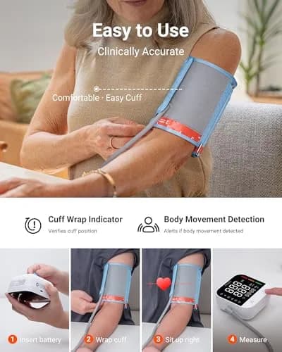 iHealth Track Pro Upper Arm Blood Pressure Monitor with App Sync & HD Screen | Clinically Accurate thumbnail 4