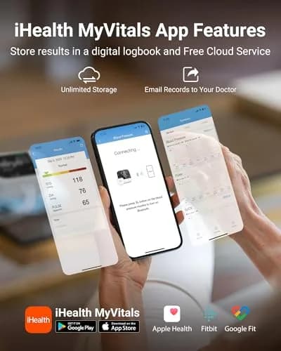 iHealth Track Pro Upper Arm Blood Pressure Monitor with App Sync & HD Screen | Clinically Accurate thumbnail 5