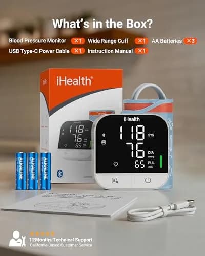 iHealth Track Pro Upper Arm Blood Pressure Monitor with App Sync & HD Screen | Clinically Accurate thumbnail 7