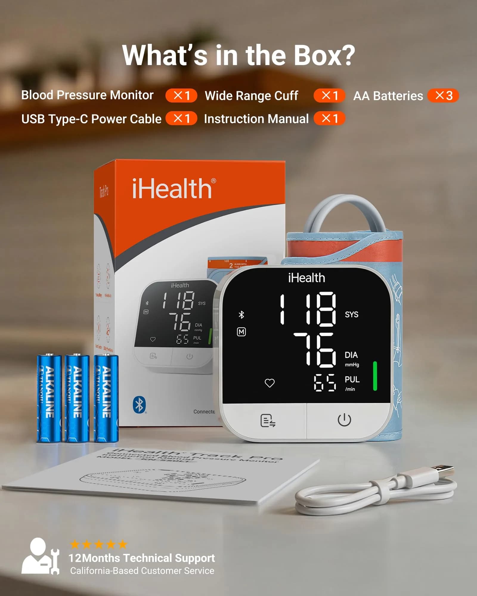 iHealth Track Pro Upper Arm Blood Pressure Monitor with App Sync & HD Screen | Clinically Accurate - view 7