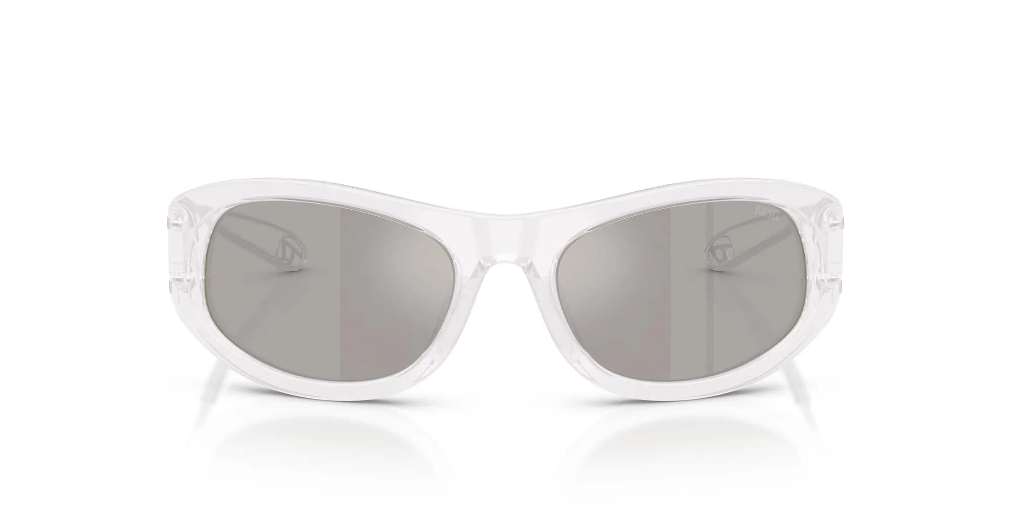 Diesel DL2007U Universal Fit Sunglasses 57 mm | Cat Eye, UV Protection, Black/Dark Grey — Mirrored Silver