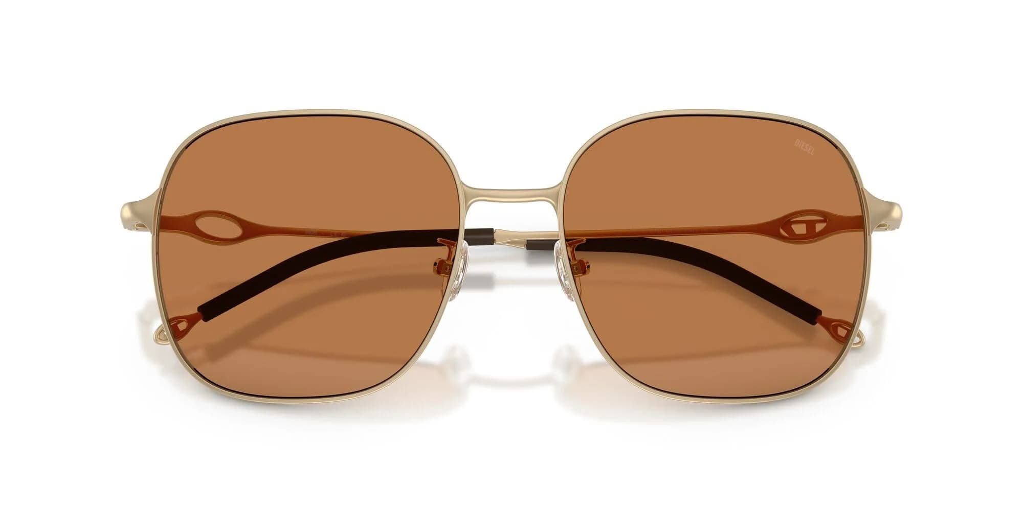 Diesel DL1010D Square Sunglasses Matte Gold/Brown 58 mm | Authentic Import for India - view 5