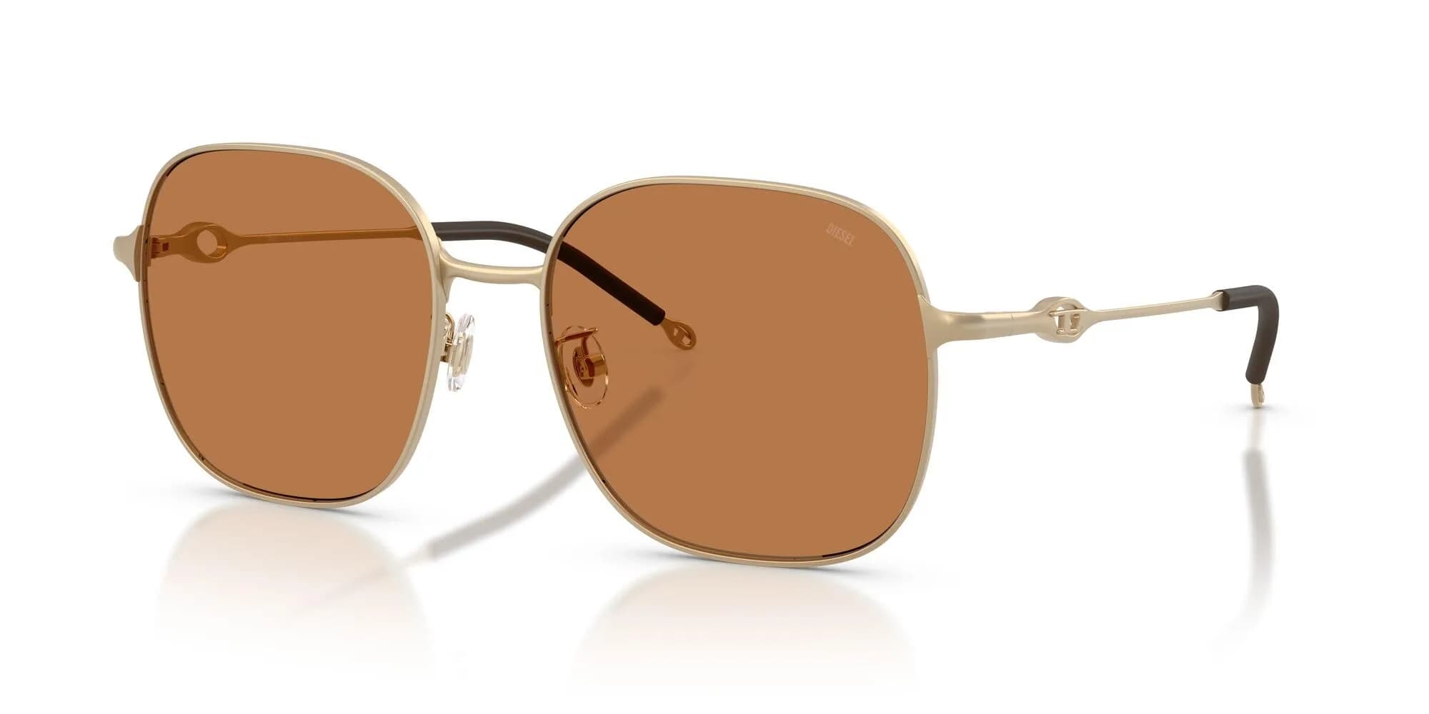 Diesel DL1010D Square Sunglasses Matte Gold/Brown 58 mm | Authentic Import for India - view 2