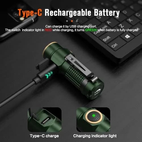 NICRON C1 EDC Rechargeable Flashlight 1200 Lumens | Compact, Waterproof & Magnetic for Camping & Daily Use thumbnail 3
