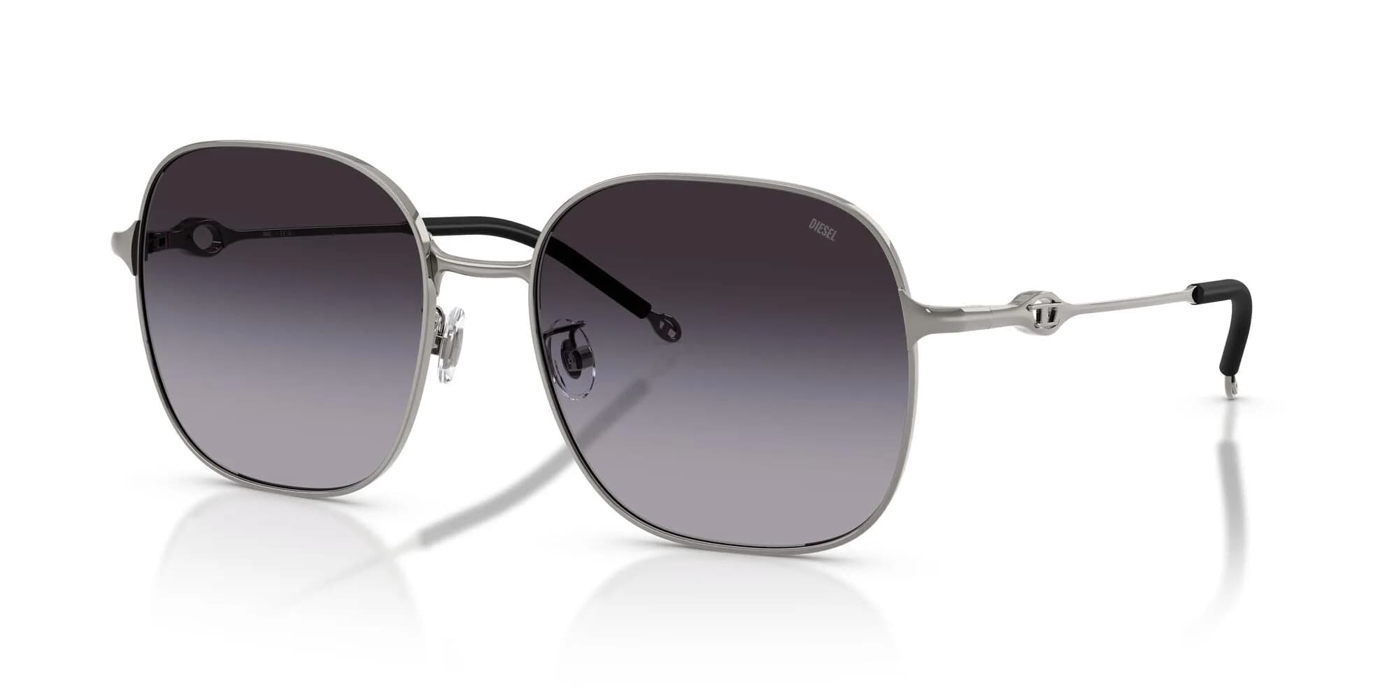 Diesel DL1010D Square Sunglasses Shiny Gunmetal/Grey Gradient 58 mm | 100% UV Protection - view 2