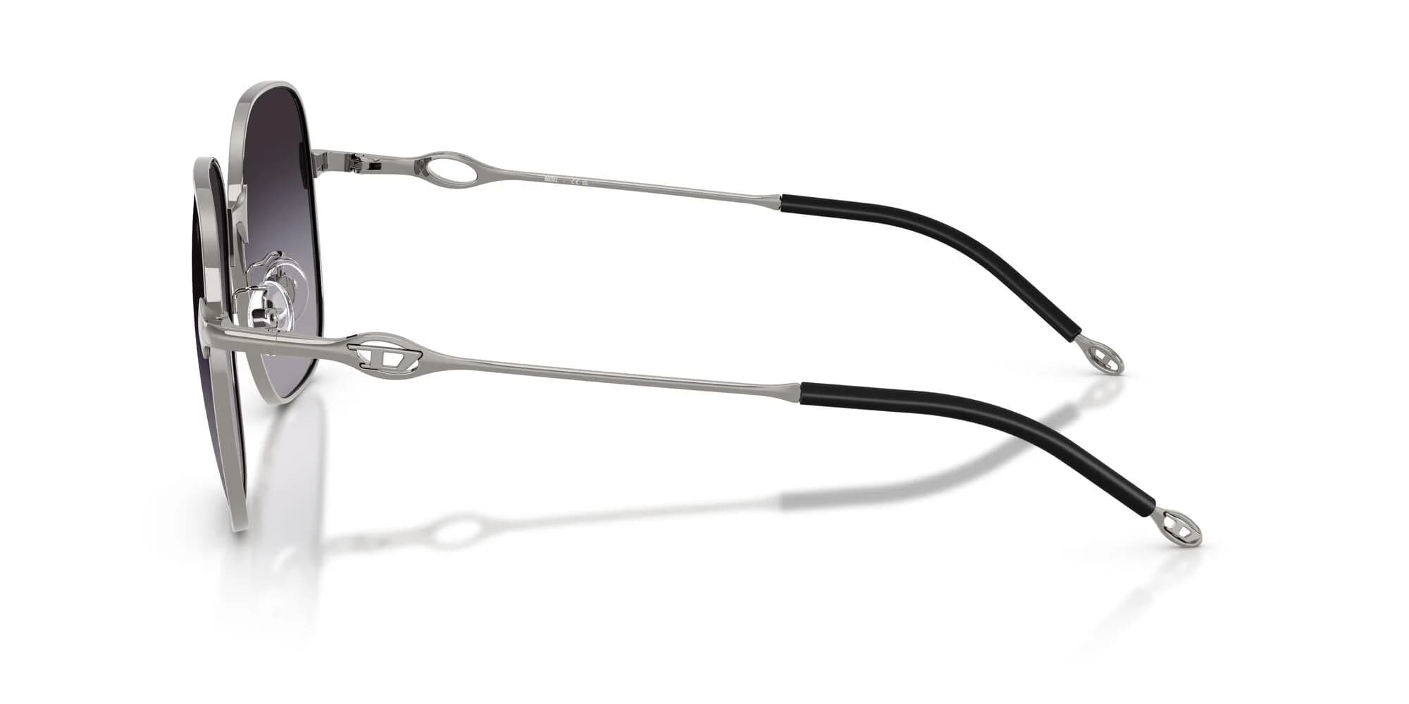 Diesel DL1010D Square Sunglasses Shiny Gunmetal/Grey Gradient 58 mm | 100% UV Protection - view 3
