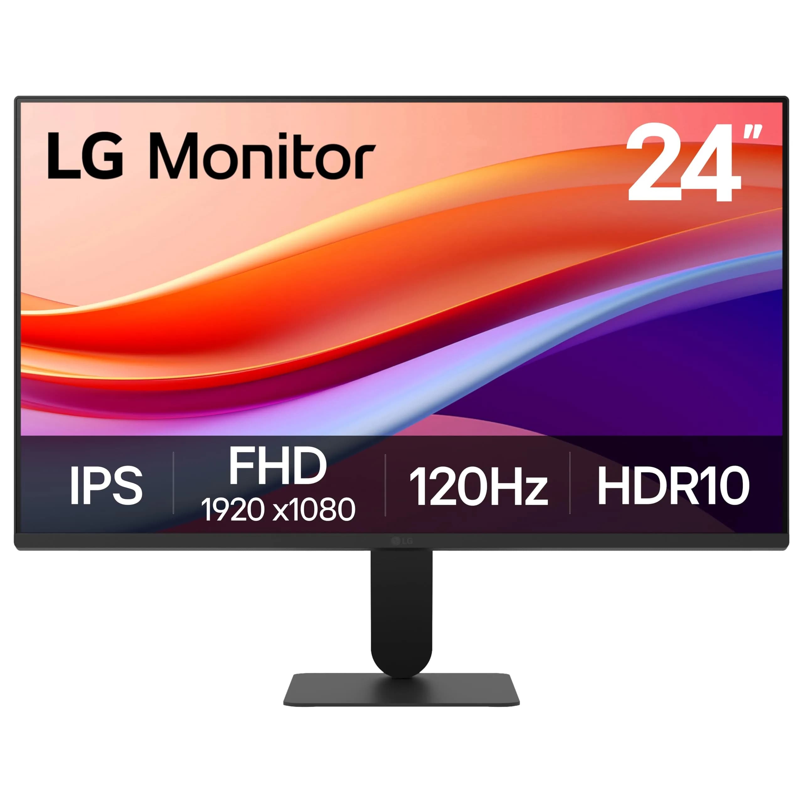 LG 24U411A-B 24-inch Full HD IPS Computer Monitor 60.96cm (23.8" Diagonal) | 120Hz Refresh Rate, HDR10, Reader Mode, Flicker Safe, HDMI, Black - main product image