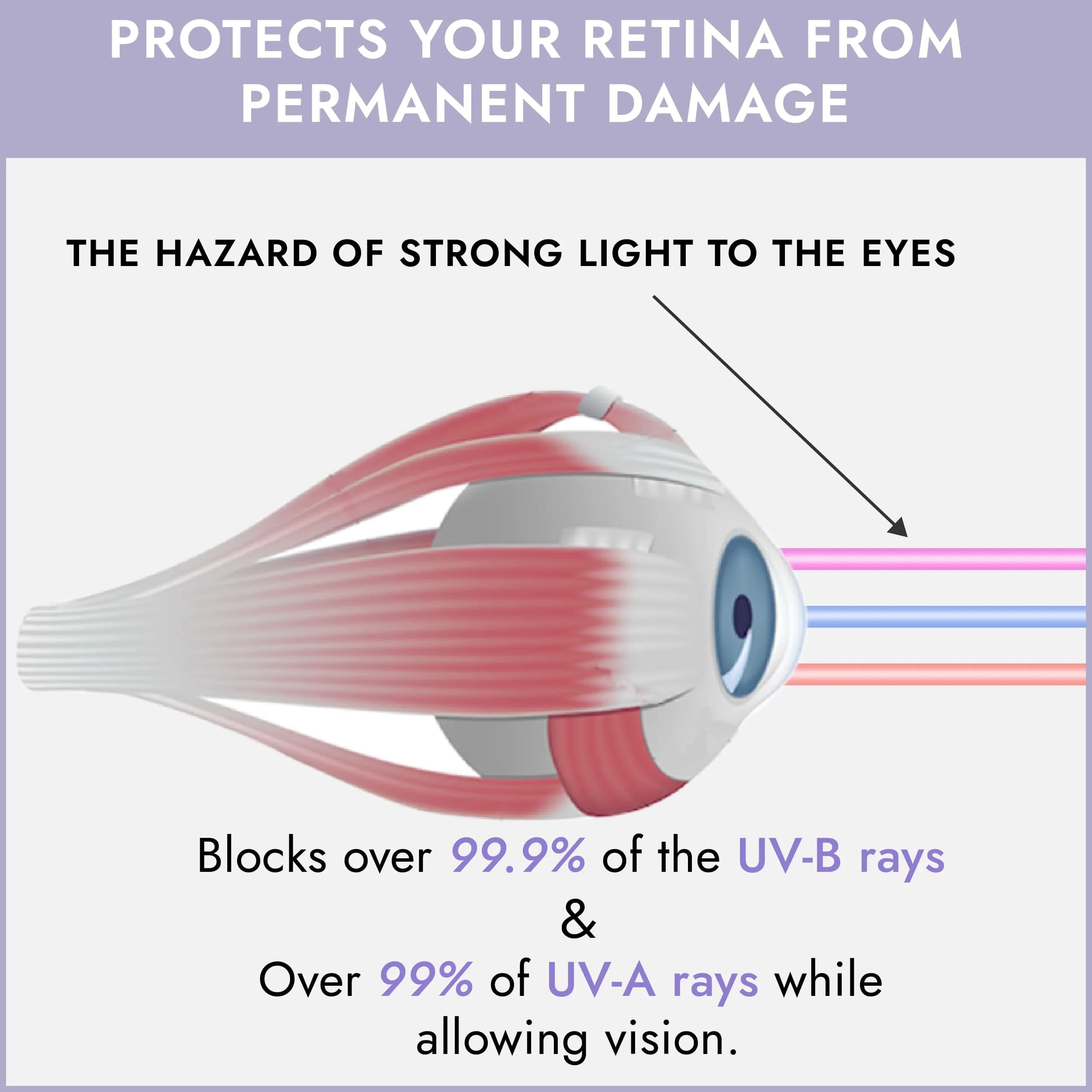Super Sunnies Flexible UV Eye Tanning Bed Goggles w/Strap - Lavender (18 g) - view 5