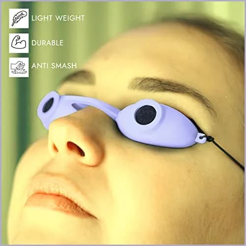 Super Sunnies Flexible UV Eye Tanning Bed Goggles w/Strap - Lavender (18 g) thumbnail 6