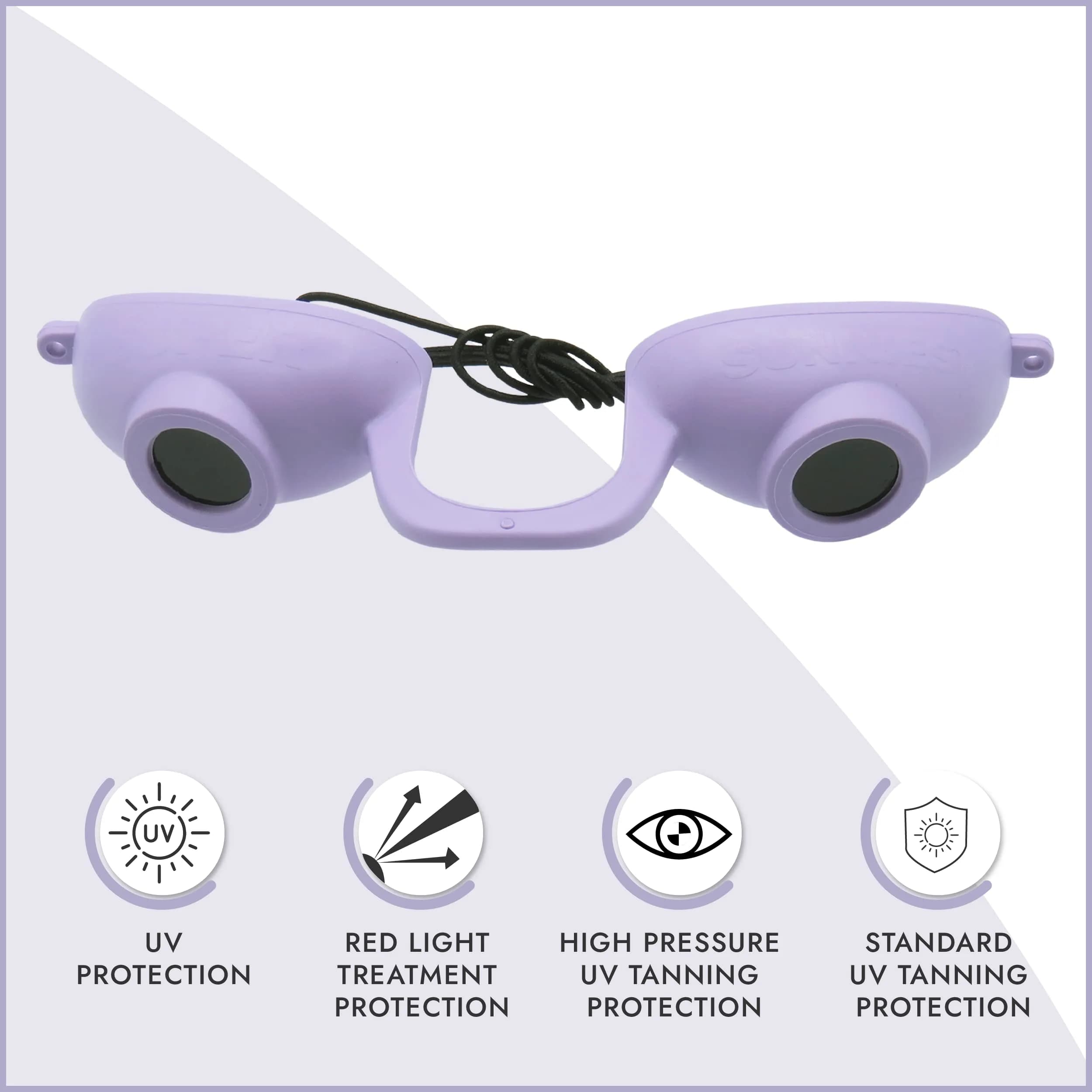 Super Sunnies Flexible UV Eye Tanning Bed Goggles w/Strap - Lavender (18 g) - view 2
