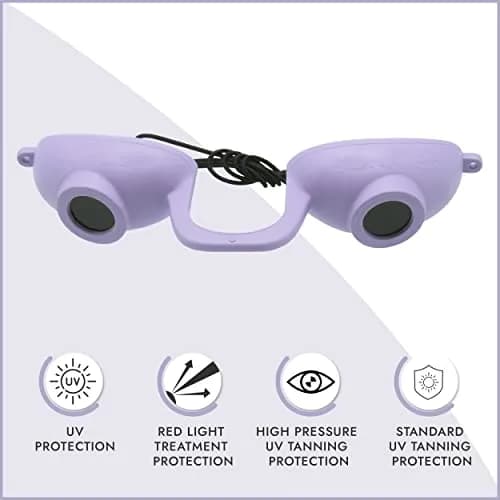 Super Sunnies Flexible UV Eye Tanning Bed Goggles w/Strap - Lavender (18 g) thumbnail 2