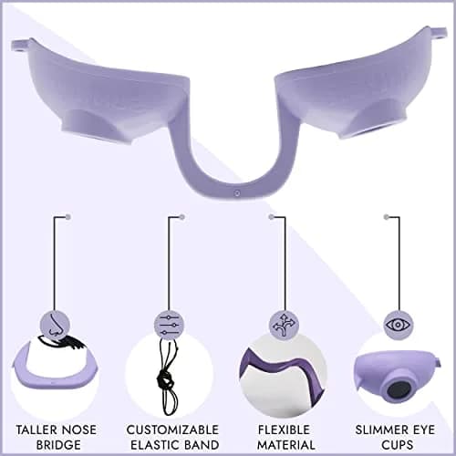 Super Sunnies Flexible UV Eye Tanning Bed Goggles w/Strap - Lavender (18 g) thumbnail 3