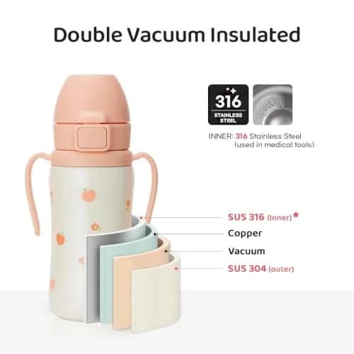 GROSMIMI Stainless Steel Baby Straw Cup 10oz | Spill-Proof, 12M+ Balloon thumbnail 5